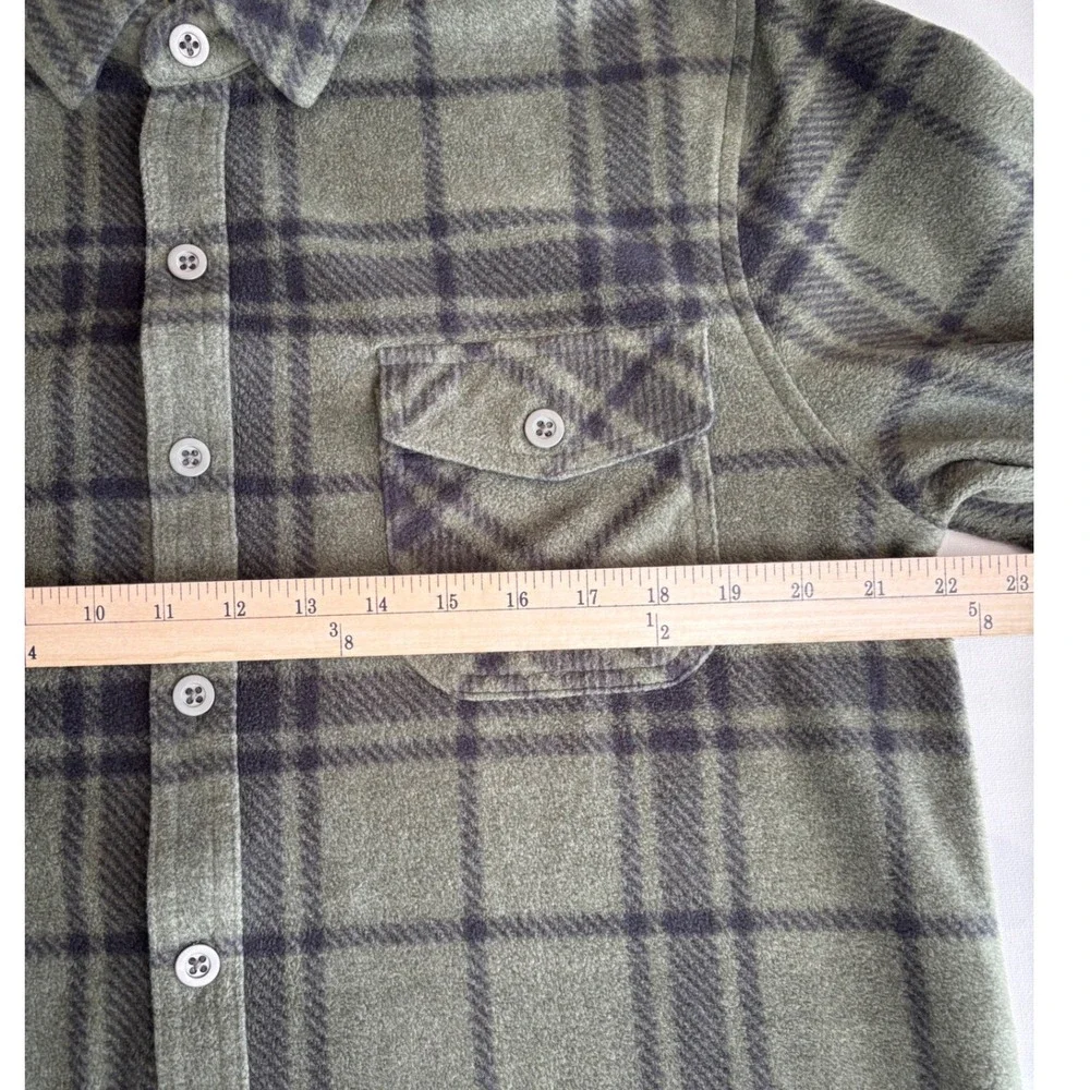 Freedom Foundry Mens Fleece Shirt‎ Jacket Green Plaid Medium Gorpcore